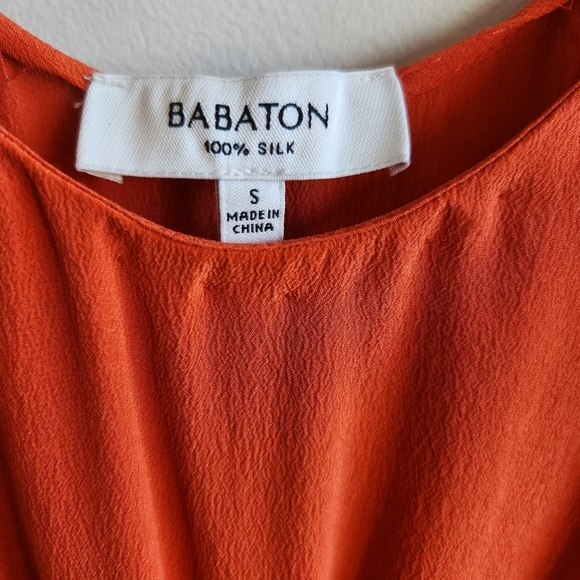 ARITZIA Babaton Orange 100 % Silk Tank Top Sleeveless Dress Size S Coquette - Picture 8 of 15